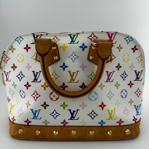 Louis Vuitton Monogram Multicolor Alma White Tote Bag - Picture 1 of 11